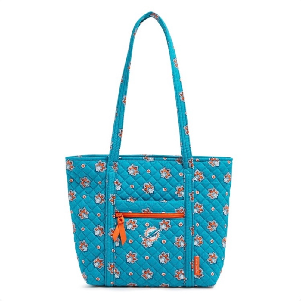NWT Vera Bradley NFL Miami Dolphins Quilted Tote Bag - Blue and Orange